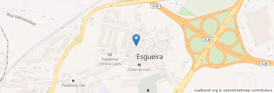 Mapa de ubicacion de CTT Esgueira en پرتغال, Aveiro, Centro, Baixo Vouga, Aveiro, Esgueira.