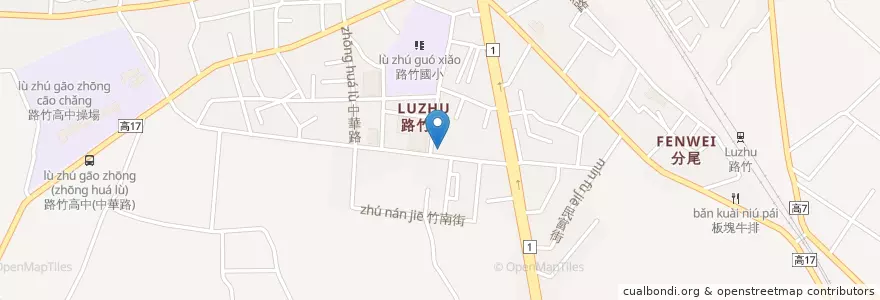 Mapa de ubicacion de 合作金庫商業銀行 en Tayvan, Kaohsiung, 路竹區.