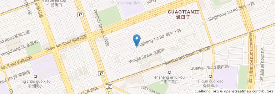 Mapa de ubicacion de 泰山汕頭火鍋 en Tayvan, Kaohsiung, 苓雅區.