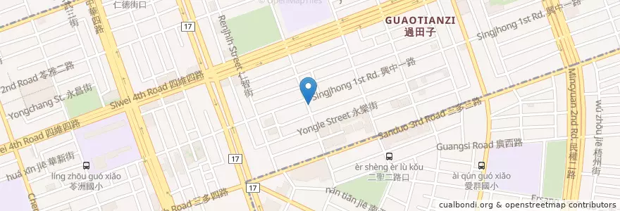 Mapa de ubicacion de 士林珍粥道 en Тайвань, Гаосюн, 苓雅區.