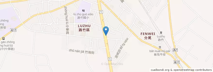 Mapa de ubicacion de 新光銀行路竹分行 en Taiwan, Kaohsiung, Distretto Di Luzhu.