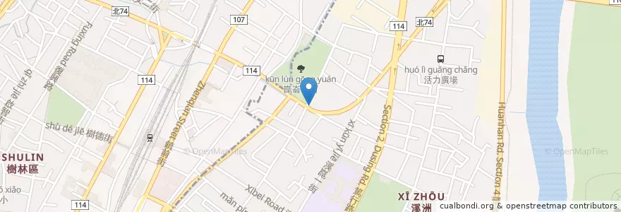 Mapa de ubicacion de 錢都涮涮鍋大觀店 en تايوان, تايبيه الجديدة, 樹林區.