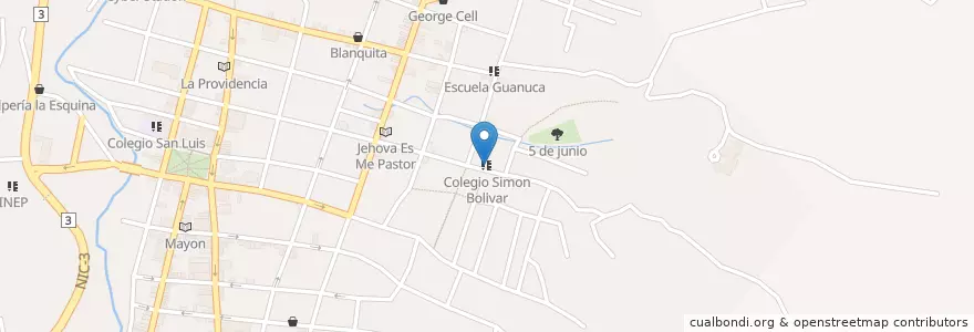 Mapa de ubicacion de Colegio Simon Bolivar en ニカラグア, マタガルパ県, Matagalpa (Municipio).