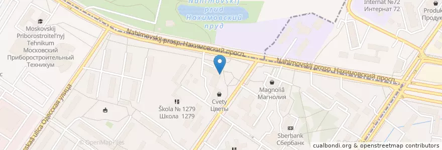 Mapa de ubicacion de Кристина en Russia, Distretto Federale Centrale, Москва, Юго-Западный Административный Округ, Район Зюзино.
