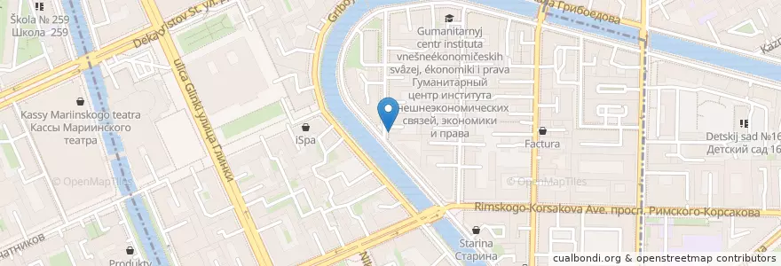 Mapa de ubicacion de Клиника Игнатовского en Russia, Северо-Западный Федеральный Округ, Oblast' Di Leningrado, San Pietroburgo, Адмиралтейский Район, Адмиралтейский Округ.