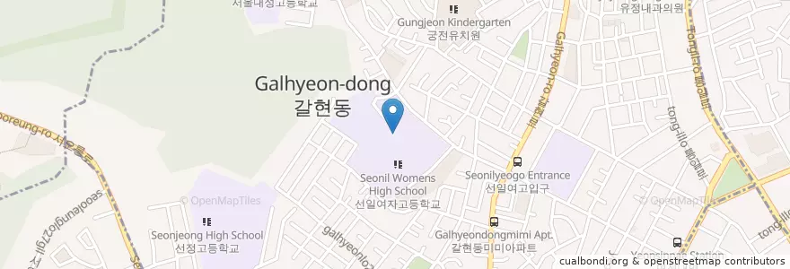Mapa de ubicacion de 선일중학교 en 韩国/南韓, 首尔, 恩平区, 갈현2동.