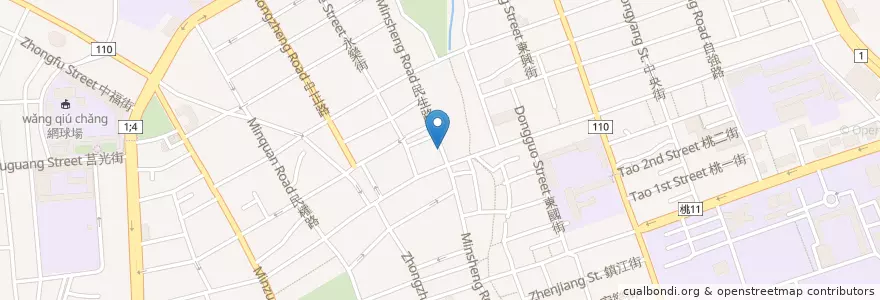 Mapa de ubicacion de 嘉友水煎包 en Taïwan, Taoyuan, District De Taoyuan.
