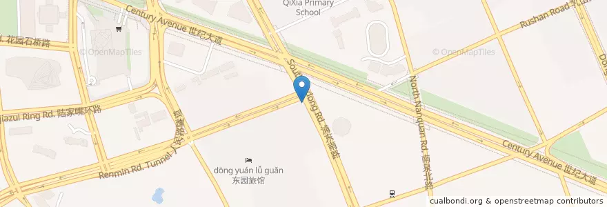 Mapa de ubicacion de 浦东南路（东昌路） en 중국, 상하이, 푸둥 신구.