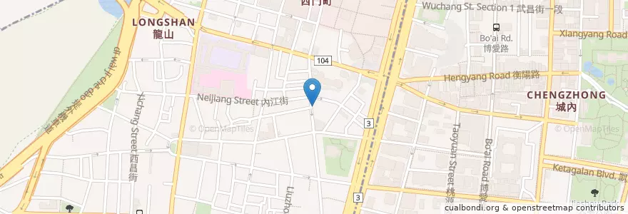 Mapa de ubicacion de 韓菜100 en تایوان, 新北市, تایپه, 萬華區.