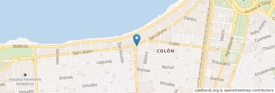 Mapa de ubicacion de Castas & Tal en کوبا, La Habana, Centro Habana.