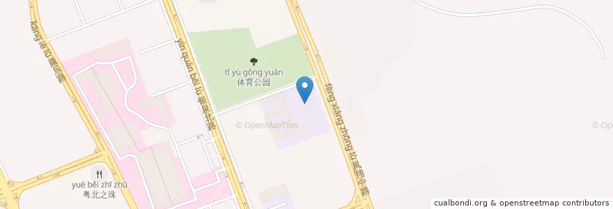 Mapa de ubicacion de 凤翔小学 en China, Cantão, 清远市 (Qingyuan), 清城区 (Qingcheng), 洲心街办.