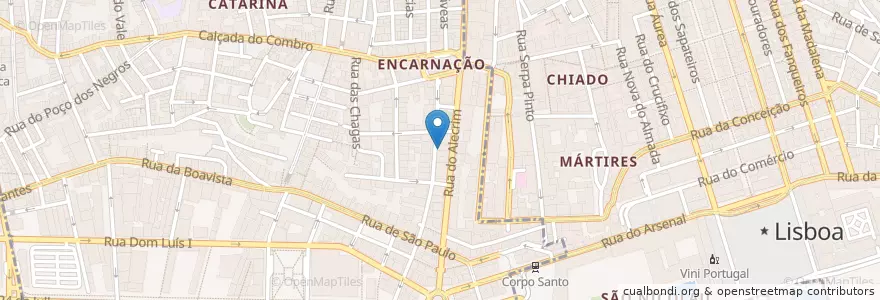 Mapa de ubicacion de Landeau Chocolate en 포르투갈, Área Metropolitana De Lisboa, Lisboa, Grande Lisboa, 리스본, Misericórdia.