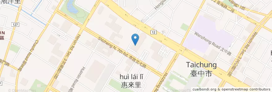 Mapa de ubicacion de 新光影城 en تایوان, تایچونگ, 西屯區.