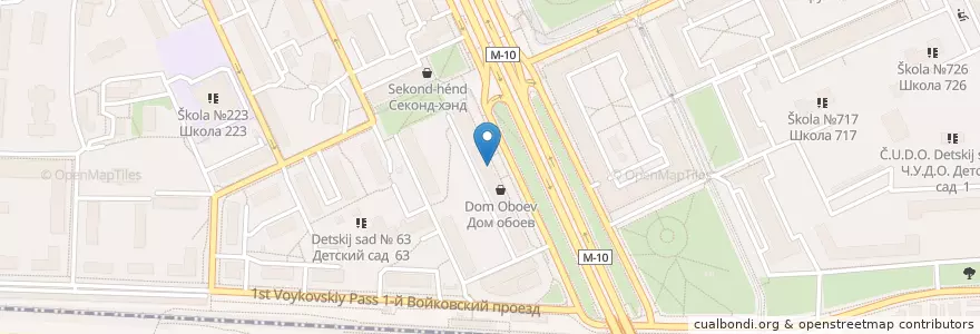 Mapa de ubicacion de Шаурма en Rusya Federasyonu, Центральный Федеральный Округ, Москва, Северный Административный Округ, Войковский Район.
