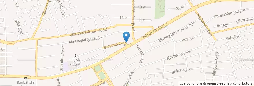 Mapa de ubicacion de خانه اصفهان en Iran, استان اصفهان, شهرستان اصفهان, بخش مرکزی شهرستان اصفهان, اصفهان.