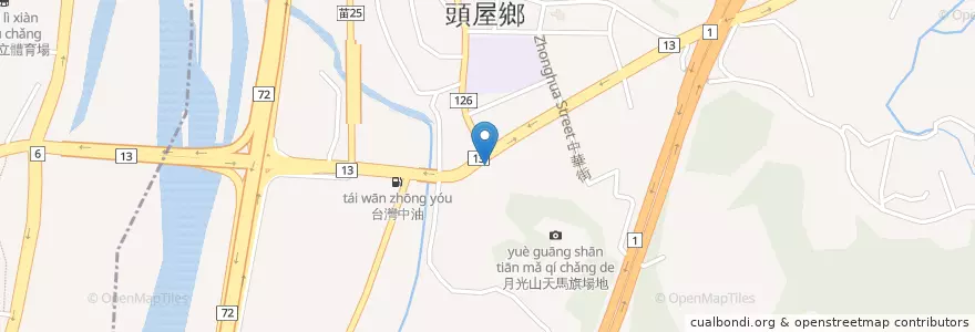 Mapa de ubicacion de 涼心飲料店 en 台湾, 台湾省, 苗栗県, 頭屋郷.