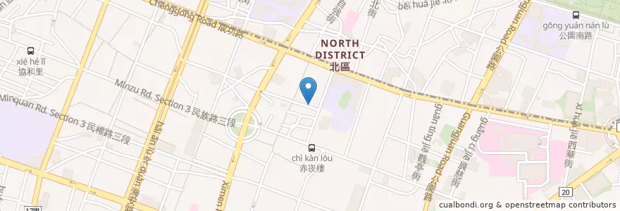 Mapa de ubicacion de 三十八番居酒屋日本家庭料理 en تايوان, تاينان, 中西區.