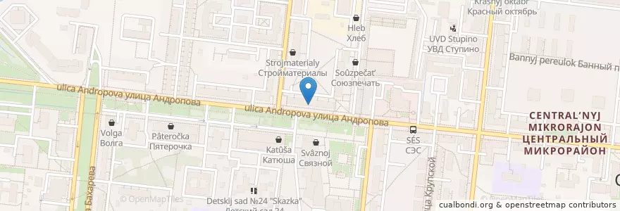 Mapa de ubicacion de Стоматологическая городская поликлиника en Rússia, Distrito Federal Central, Oblast De Moscou, Городской Округ Ступино.