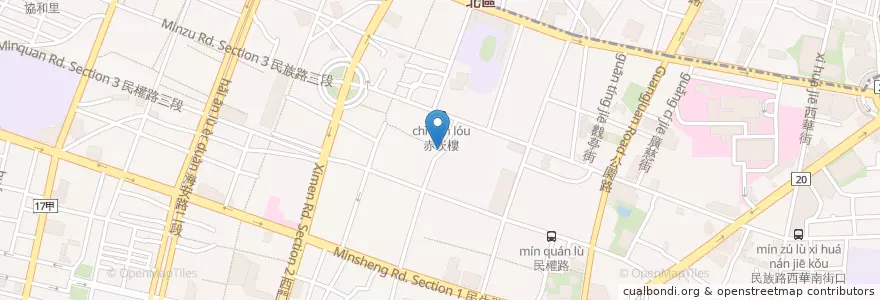 Mapa de ubicacion de Wumiao Meatball en Taiwan, Tainan, Zhongxi District.