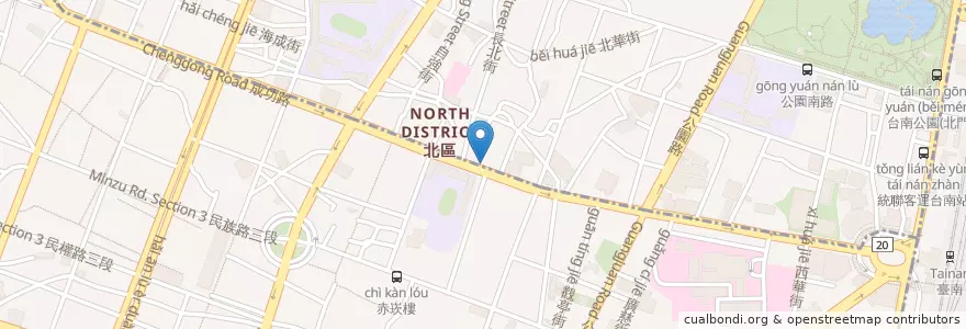 Mapa de ubicacion de 台南第三信用合作社成功分社 en 臺灣, 臺南市.