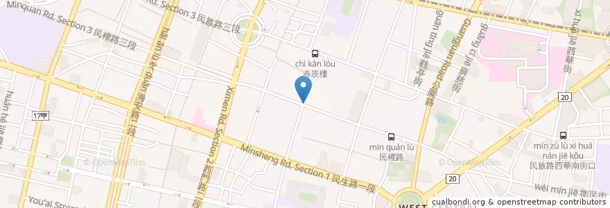 Mapa de ubicacion de 平和牙醫診所 en 臺灣, 臺南市, 中西區.
