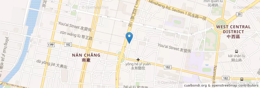 Mapa de ubicacion de piano piano 慢慢咖啡 en 臺灣, 臺南市, 中西區.