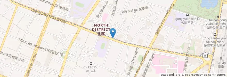 Mapa de ubicacion de 同春中醫診所 en 台湾, 台南市.