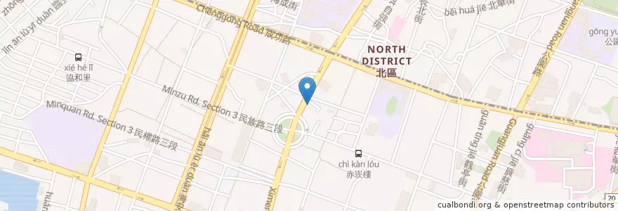 Mapa de ubicacion de 普濟郵局 en 臺灣, 臺南市, 中西區.