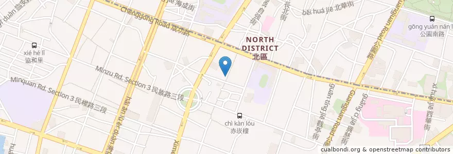 Mapa de ubicacion de 鳳冰菓舖 en Taiwan, 臺南市, 中西區.