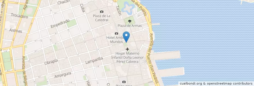 Mapa de ubicacion de Restaurante Torrelavega en 쿠바, La Habana, La Habana Vieja.