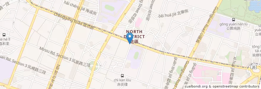 Mapa de ubicacion de 花咖啡 en 臺灣, 臺南市.