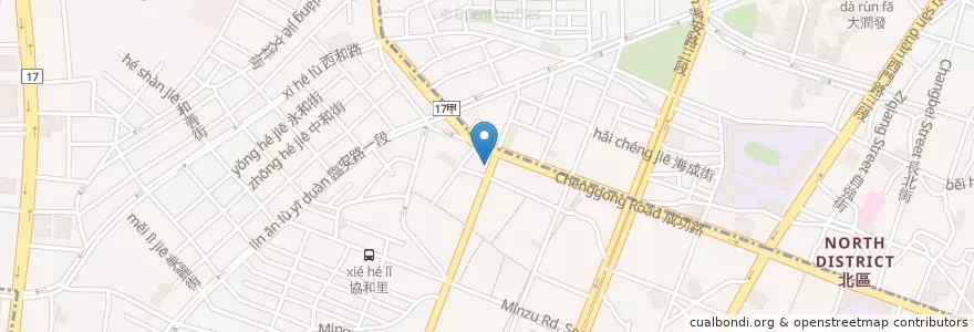 Mapa de ubicacion de 美而美 en تایوان, 臺南市.