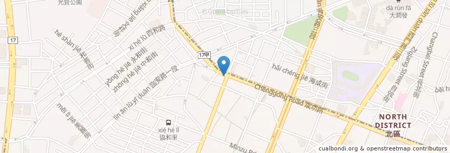 Mapa de ubicacion de 呷霸炭燒 en Taiwán, 臺南市.