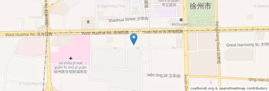 Mapa de ubicacion de 李记串串香 en 중국, 장쑤성, 徐州市 / Xuzhou.