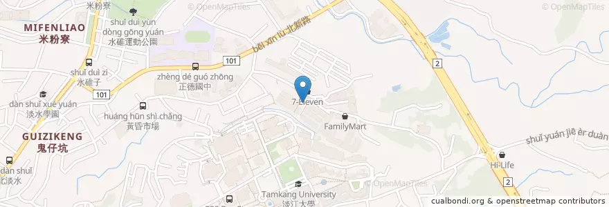 Mapa de ubicacion de 麥軒早餐店 en Taiwan, Neu-Taipeh, Tamsui.