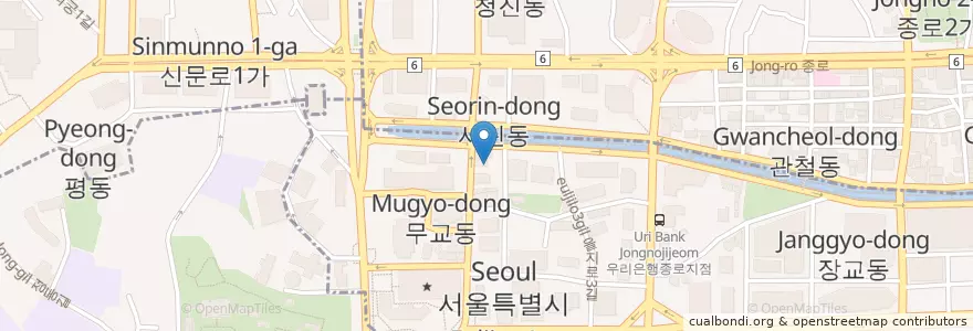 Mapa de ubicacion de 미스터피자 청계광장점 en Республика Корея, Сеул, 명동.
