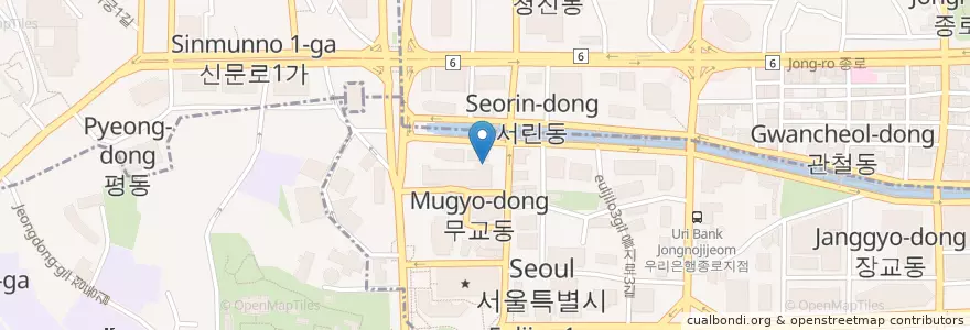 Mapa de ubicacion de 탐앤탐스 en Corea Del Sud, Seul, 명동.