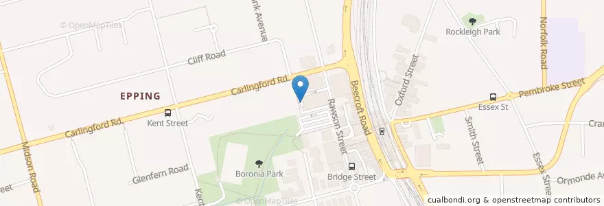 Mapa de ubicacion de Coles Underground Parking Entry en オーストラリア, ニューサウスウェールズ, Sydney, City Of Parramatta Council.