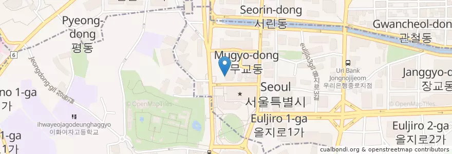 Mapa de ubicacion de 스타벅스 한국프레스센터점 en Coreia Do Sul, Seul.