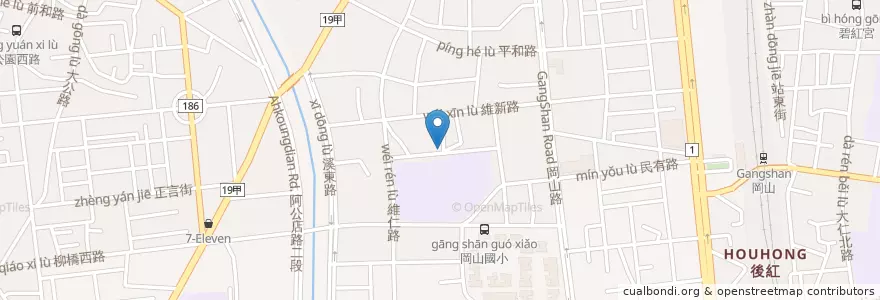 Mapa de ubicacion de 安娜瑪莉亞英國茶沙龍 en Taiwan, Kaohsiung, 岡山區.