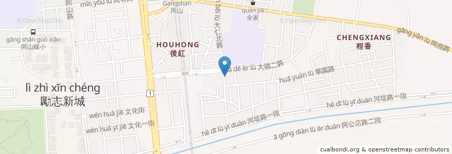 Mapa de ubicacion de 三藹走廊-手作甜點 en Taiwan, Kaohsiung, Distretto Di Gangshan.