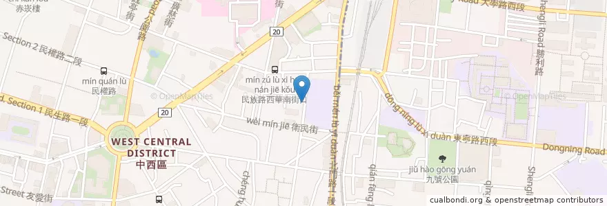 Mapa de ubicacion de 宇田家菓子燒 en 臺灣, 臺南市, 中西區.