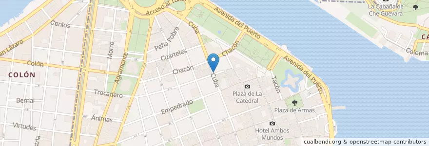 Mapa de ubicacion de Buena Vista Curry Club en Cuba, La Habana, La Habana Vieja.