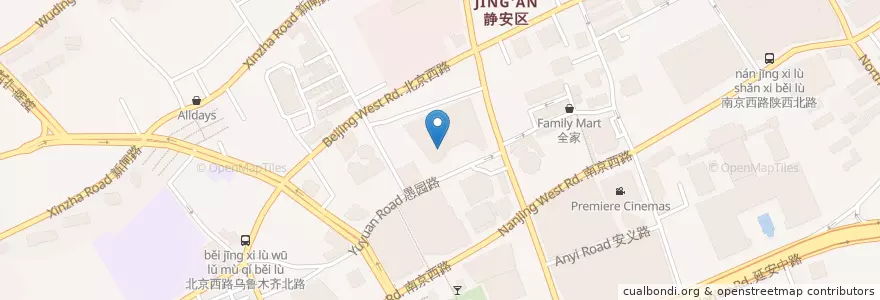 Mapa de ubicacion de 佳家汤包 en China, Xangai, Jing'an.