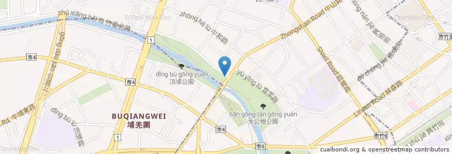 Mapa de ubicacion de 天公壇 en 台湾, 台湾省, 新竹市, 北区.