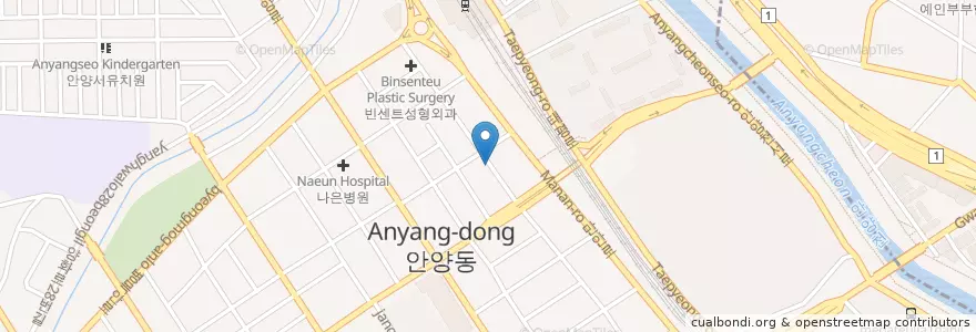 Mapa de ubicacion de Lotteria en Güney Kore, 경기도, 안양시, 만안구.