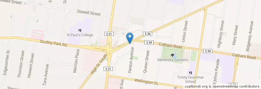 Mapa de ubicacion de ANZ en Avustralya, Victoria, City Of Boroondara.