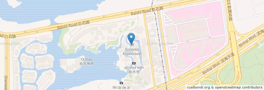 Mapa de ubicacion de Корейский en الصين, غوانغدونغ, شنجن (الصين), 南山区, 沙河街道.