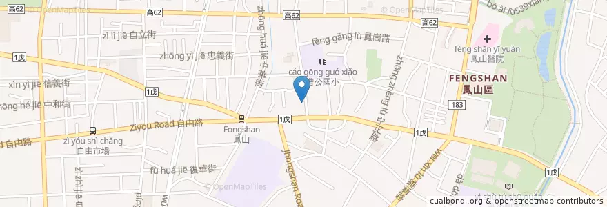 Mapa de ubicacion de 臺灣土地銀行 en 臺灣, 高雄市, 鳳山區.