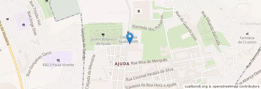 Mapa de ubicacion de Junta de Freguesia da Ajuda en Portogallo, Área Metropolitana De Lisboa, Lisbona, Grande Lisboa, Lisbona, Ajuda, Belém.